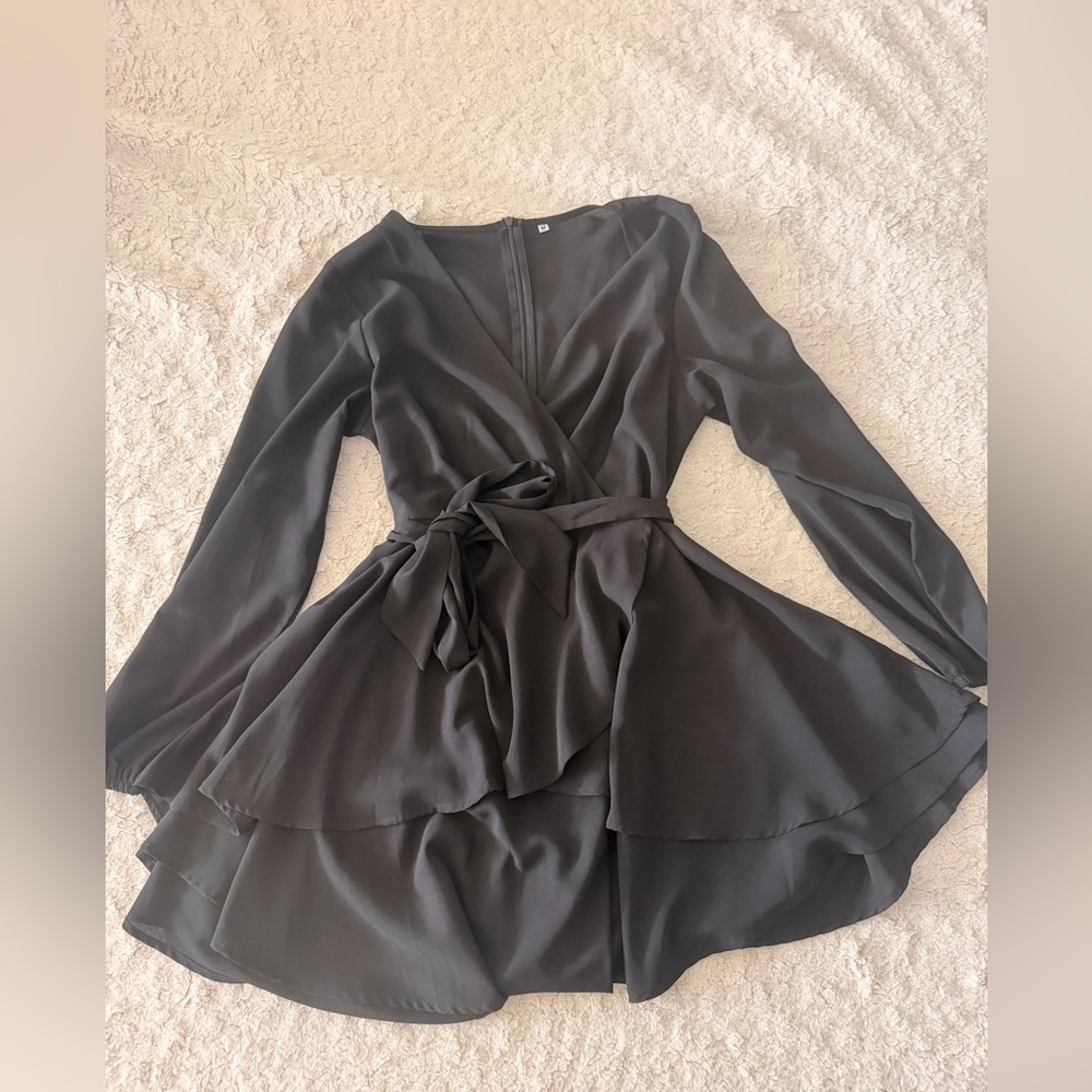 Elegant Black Wrap Dress